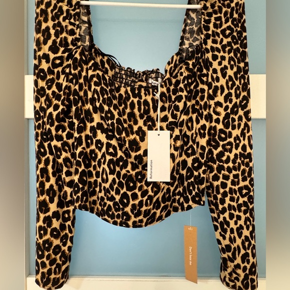 Reformation - Demi Top - Leo (Animal Print) - Size 6 - NWT - Picture 2 of 5